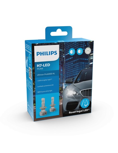 Philips Ultinon H7 Pro6000 - Lámpara para luces principales de coche