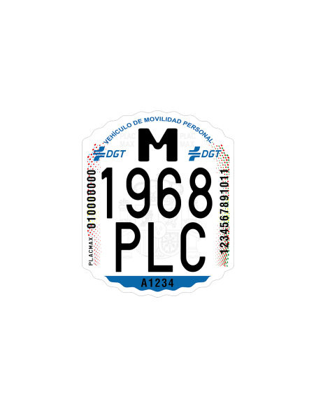 Matrícula Adhesiva Patinete Eléctrico | Homologada DGT 2026